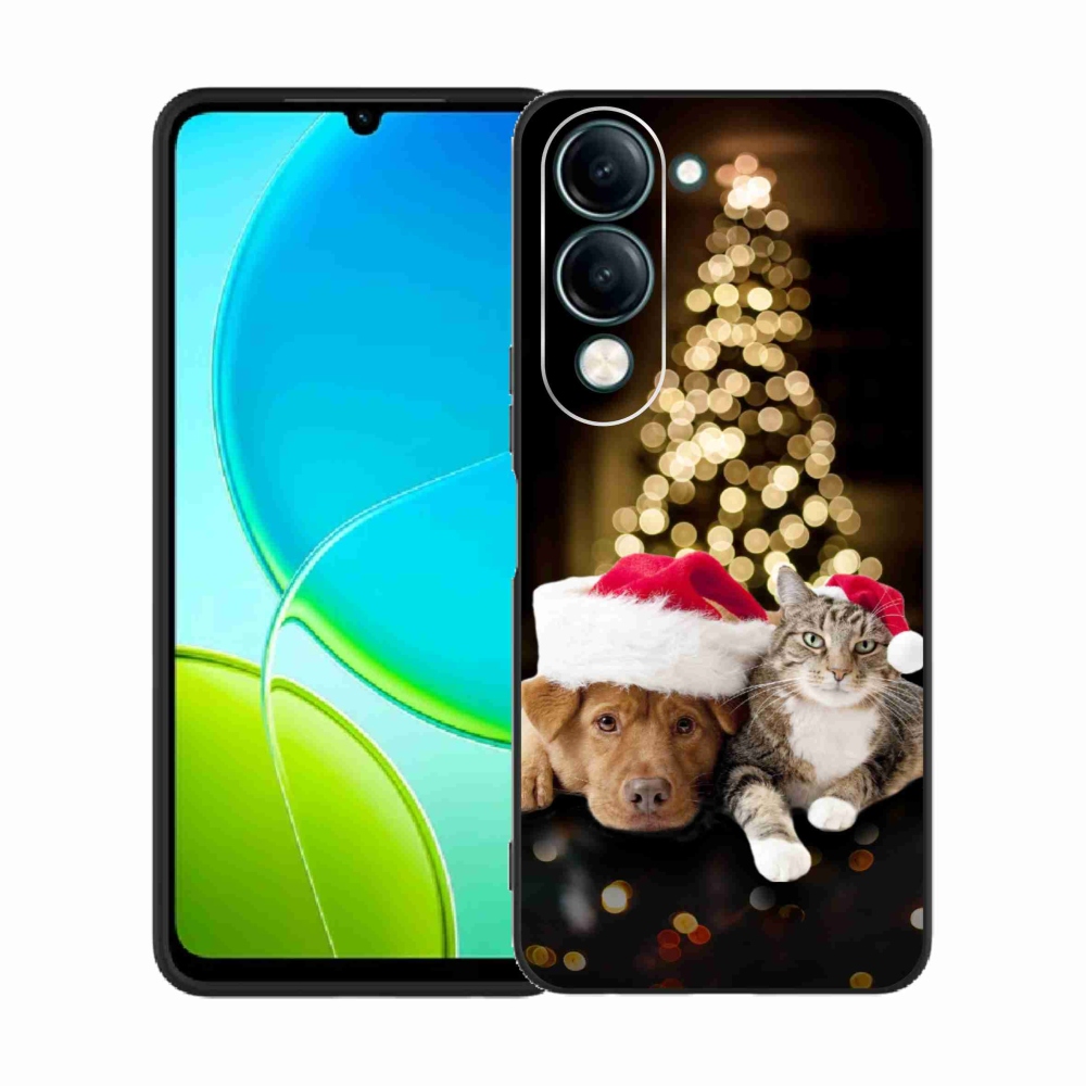 Gél borító mmCase a Vivo Y29s 5G-n - Karácsonyi kutya és macska
