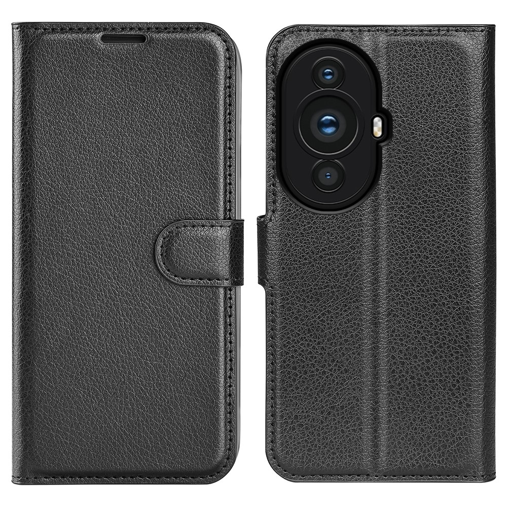 Litchi könyv tok Huawei Nova 11-hez - fekete