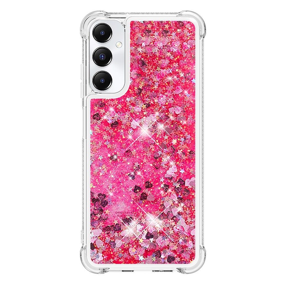 Glitter zselés homokóra tok Samsung Galaxy A05s készülékhez - rózsaszín/szívek