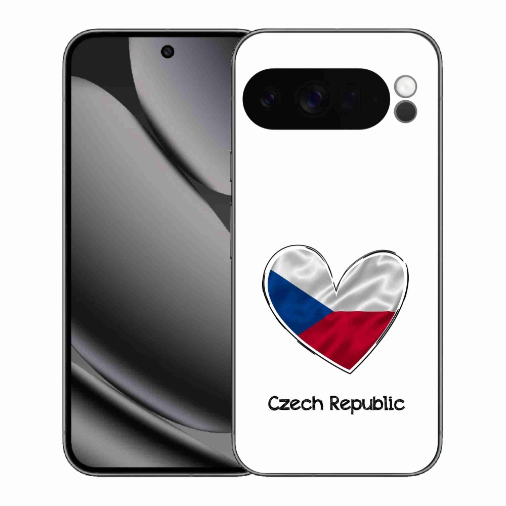 Zselés borítás mmCase a Google Pixel 10 Pro XL számára - zászlós szív fehér háttérrel