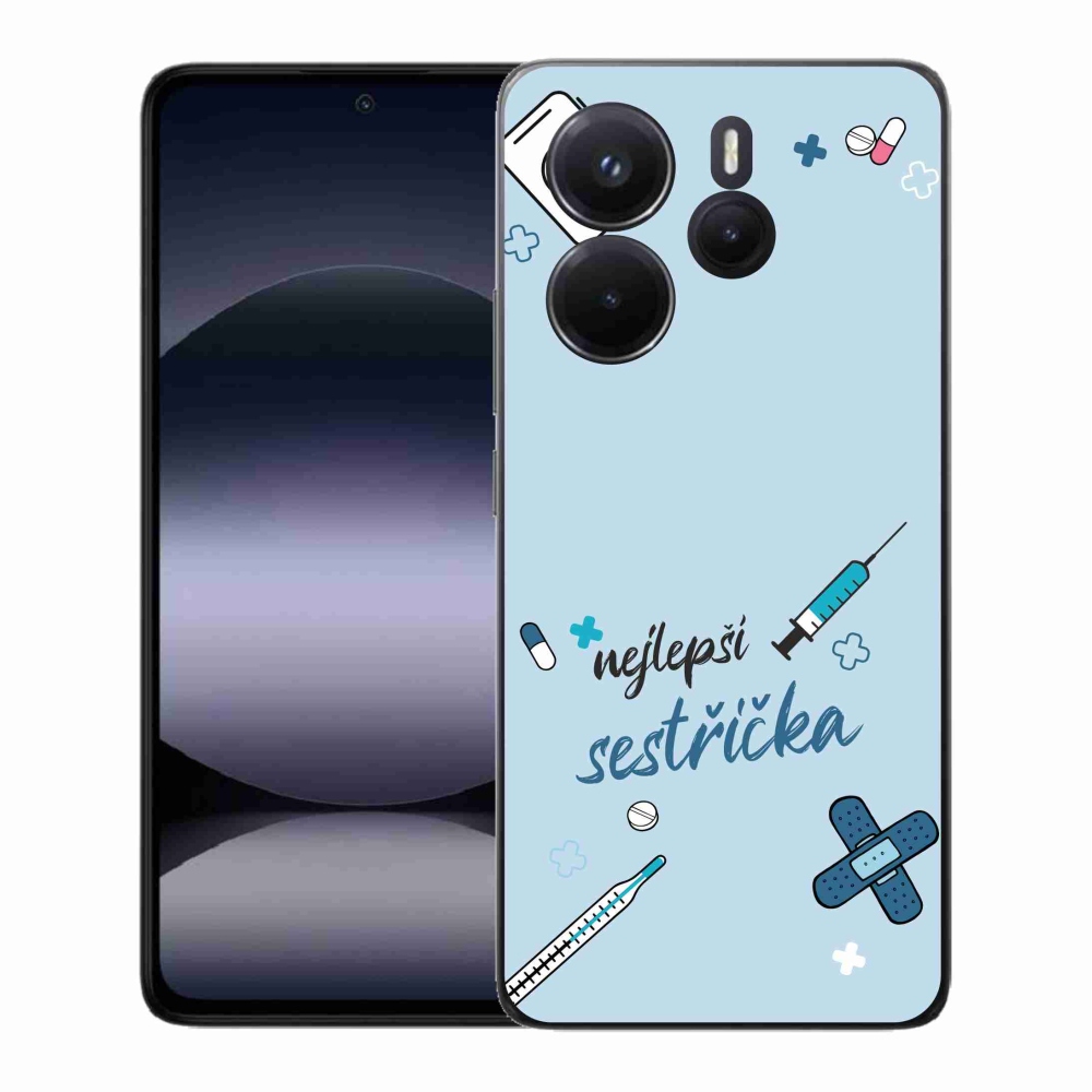 Gél borító mmCase a Xiaomi Redmi Note 14 - legjobb kishúg kék háttérrel