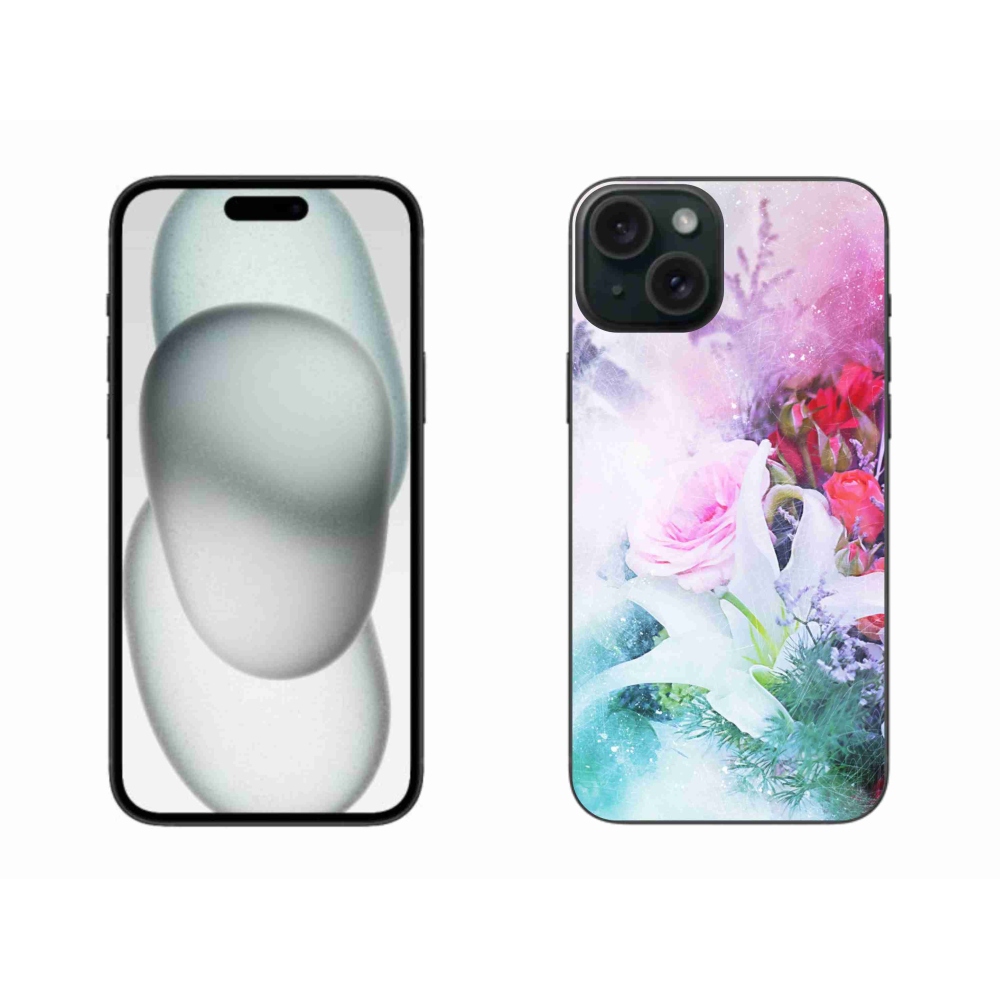 Gél borítás mmCase iPhone 15 Plus készülékhez - virágok 4