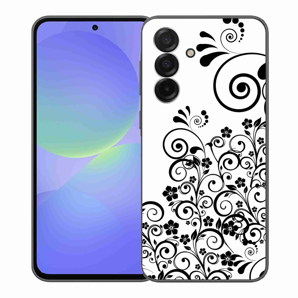 Gél borítás mmCase Samsung Galaxy A36 5G - fekete-fehér virágminták
