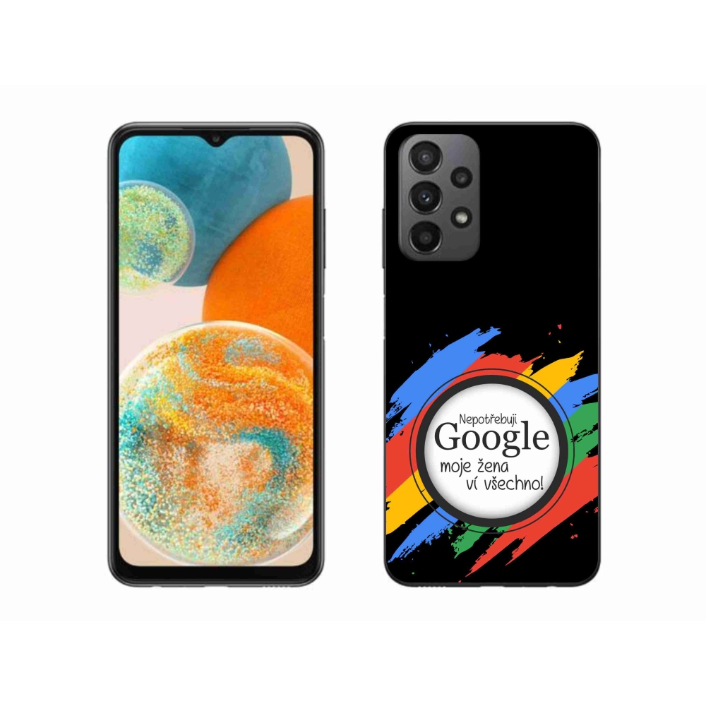 Gél borítás mmCase Samsung Galaxy A23 4G/5G - a nő mindent tud fekete háttérrel