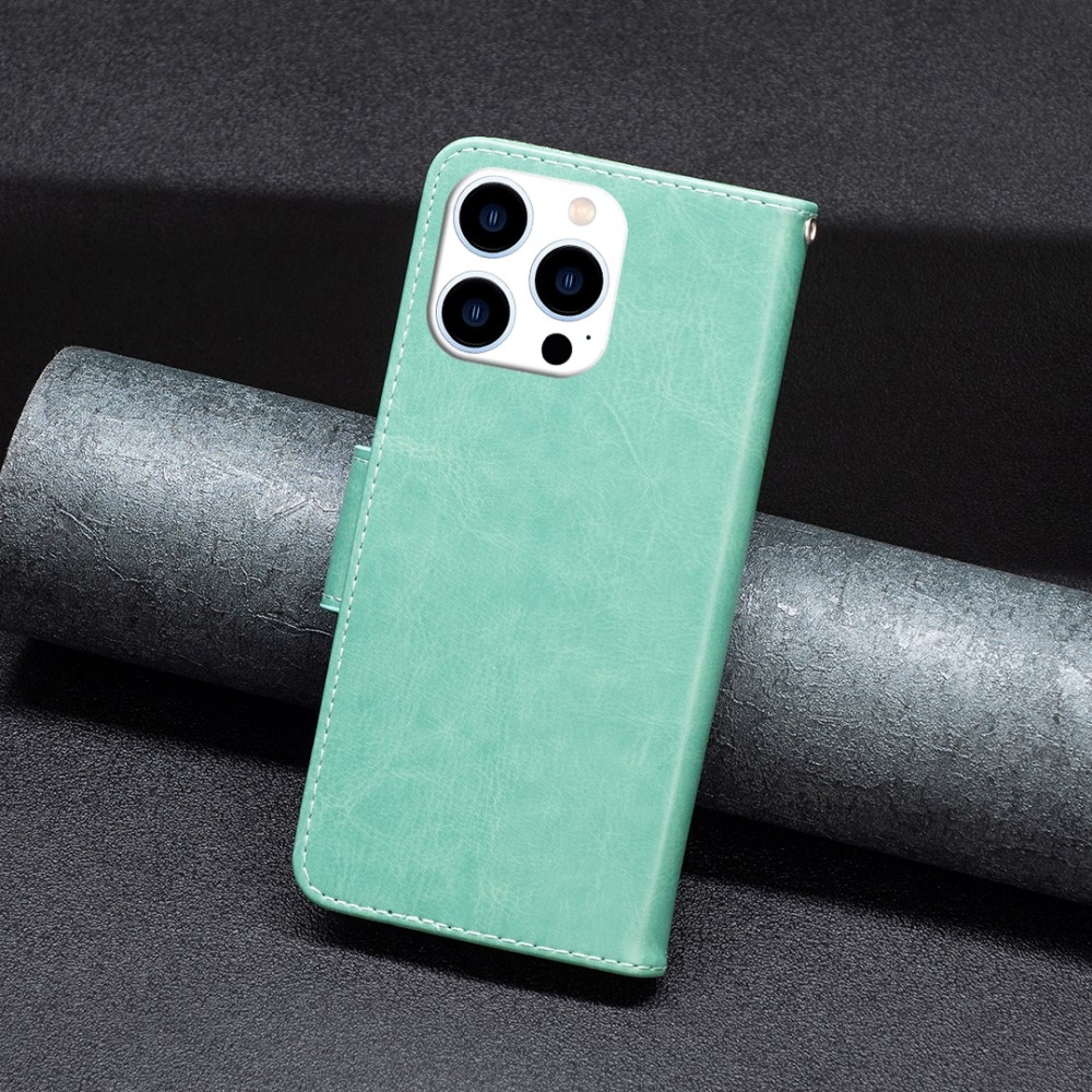 Pillangó könyvtáska iPhone 16 Pro készülékhez - teal színű