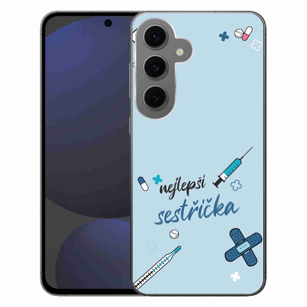 Gél borító mmCase Samsung Galaxy S24 FE - legjobb kishúg kék háttérrel