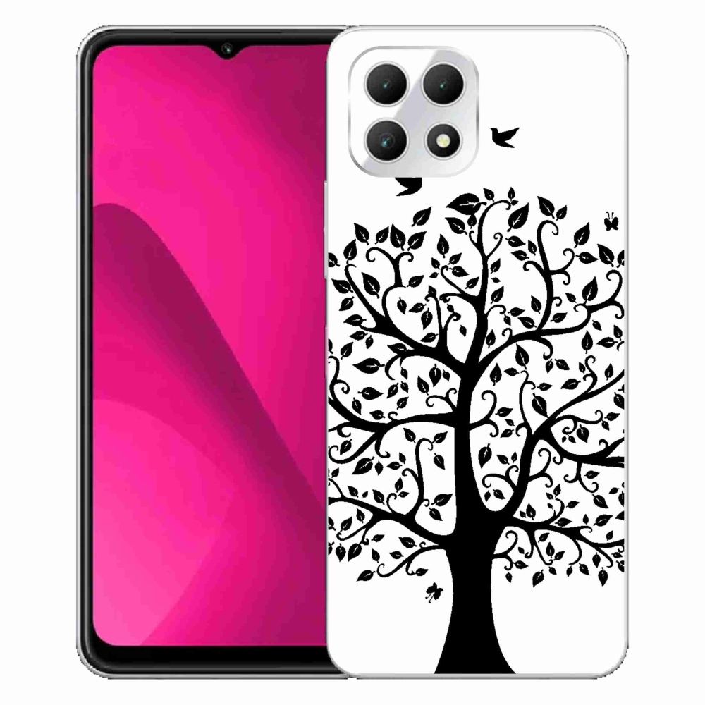 Zselés borítás mmCase a T-Mobile T Phone 2 készülékhez - fekete-fehér fa