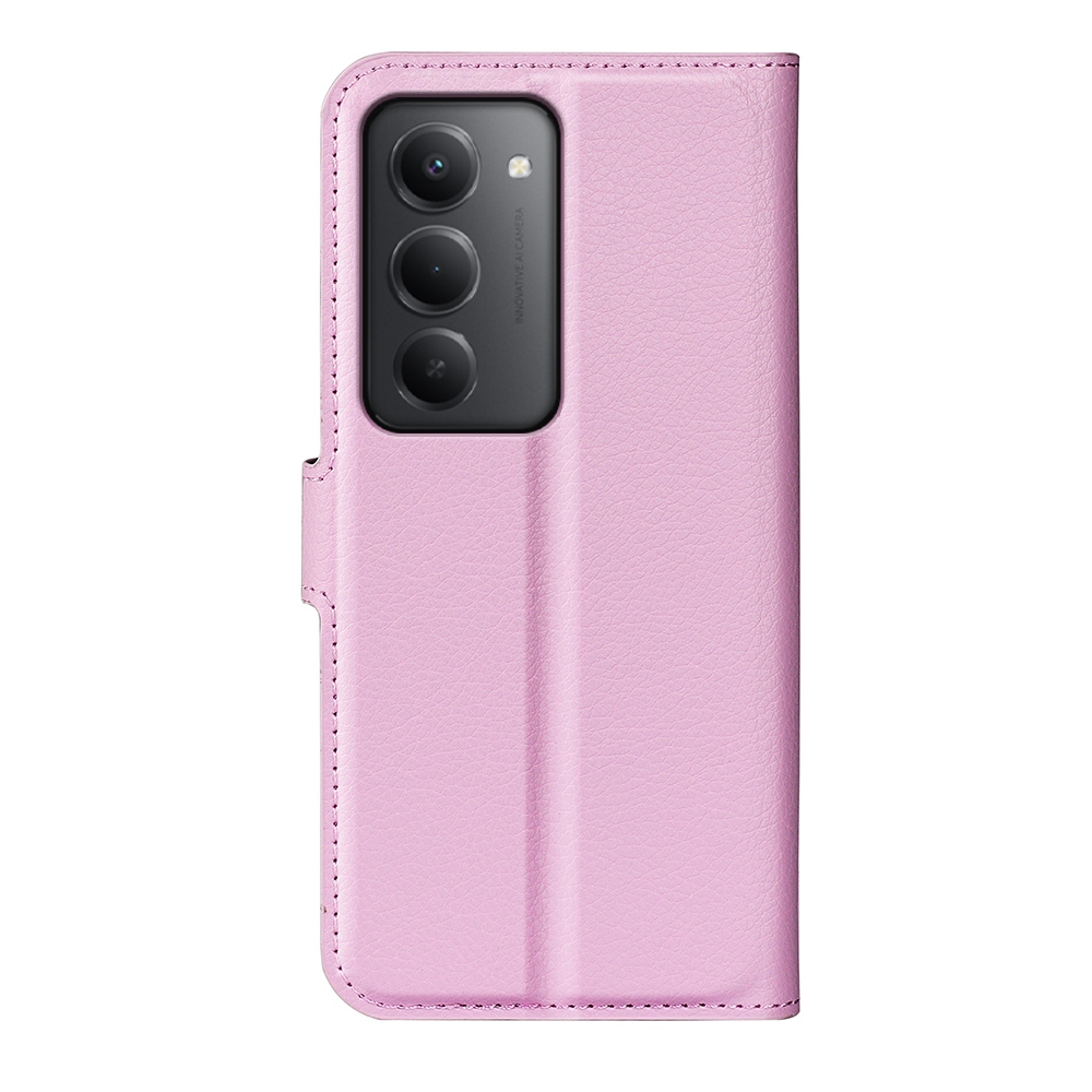 Litchi könyv tok Xiaomi Redmi 15 4G/5G (171mm) - rózsaszínű