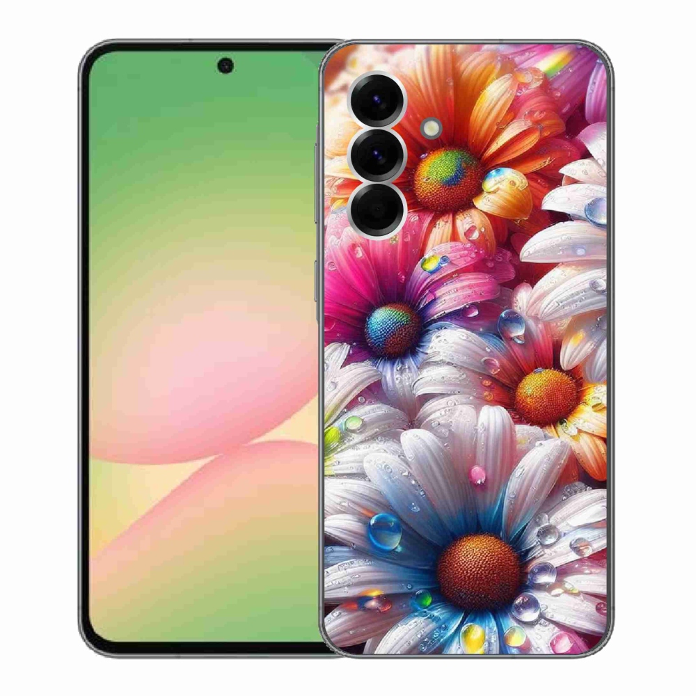 Zselés borítás mmCase Samsung Galaxy A56 5G - színes margarétákhoz