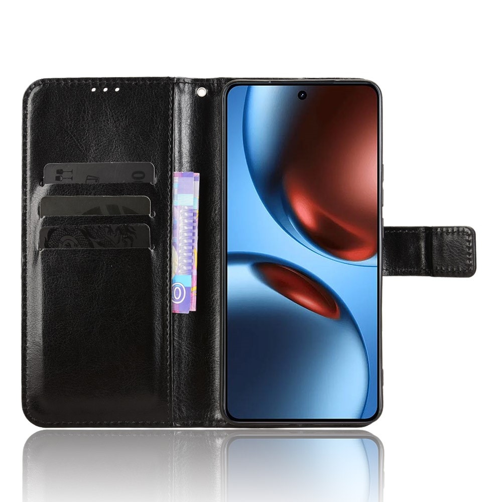 Őrült könyvtáska a Realme GT 7 5G számára - fekete