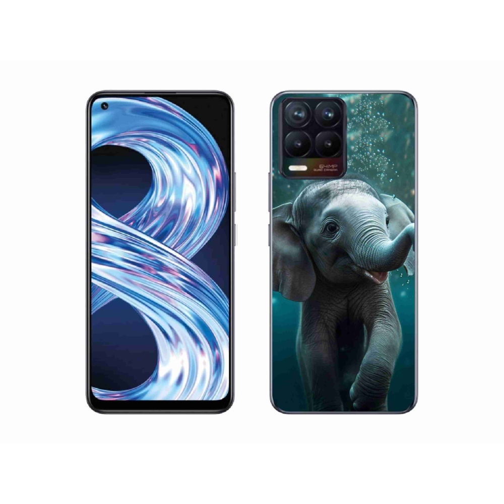 Zselés borítás mmCase a Realme 8 4G-hez - elefánt a víz alatt