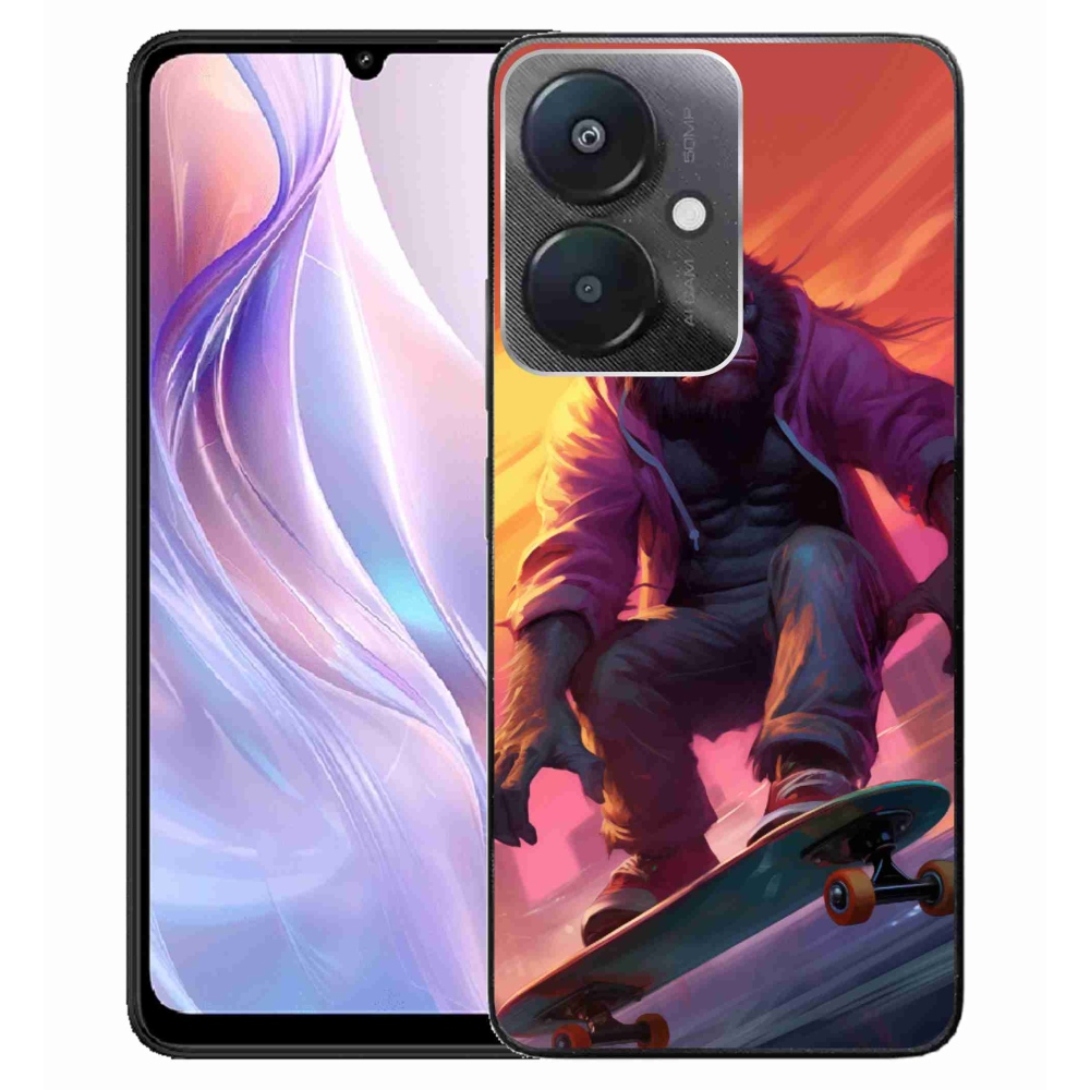 Gél borítás mmCase a Xiaomi Redmi 13C 5G számára - gorilla a gördeszkán