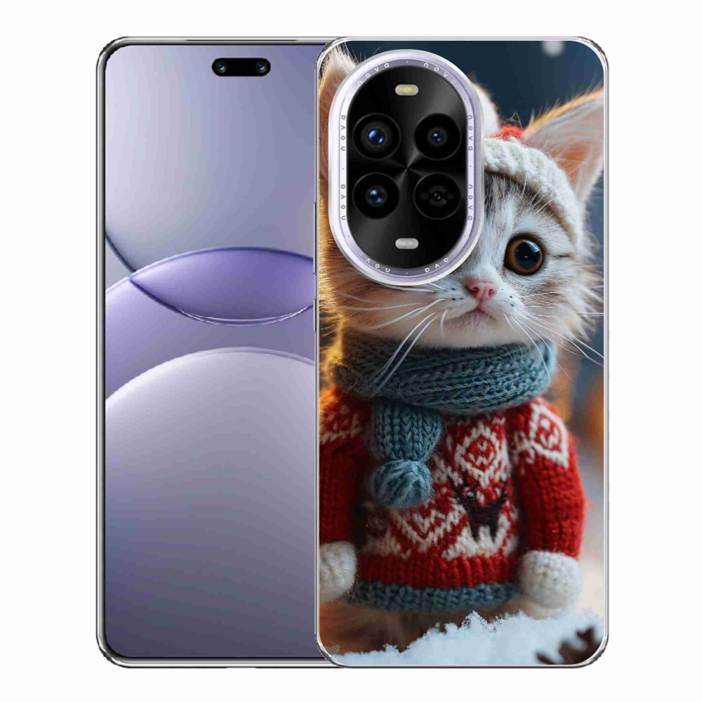 Gél borítás mmCase a Huawei Nova 13 Pro 5G számára - cica pulóverben