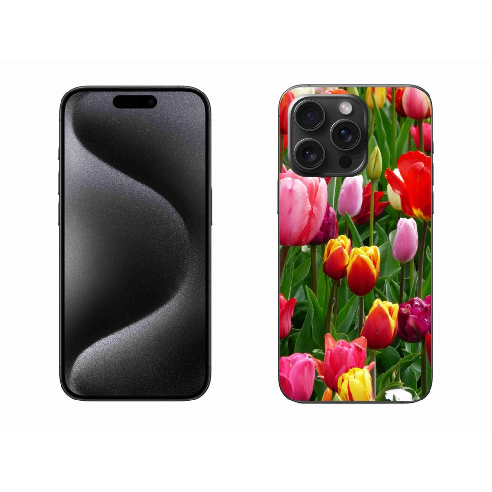 Zselés borítás mmCase iPhone 15 Pro Max készülékhez - tulipánok
