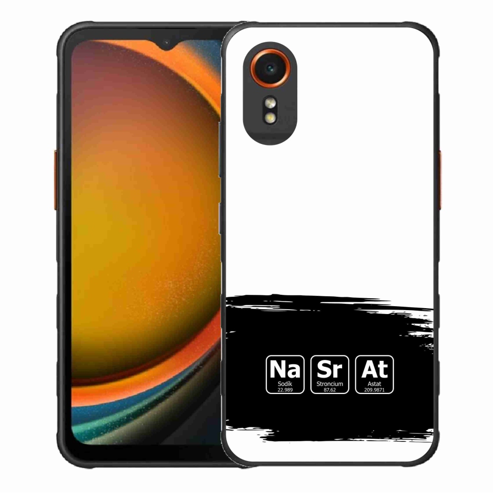 Gél borító mmCase Samsung Galaxy Xcover 7 - kémiai elemek fekete és fehér háttérrel