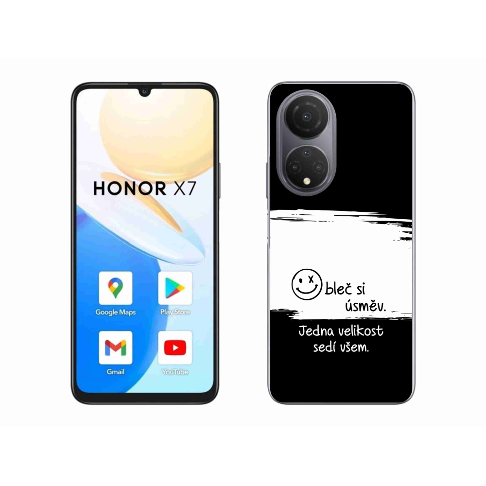 Gél borító mmCase a Honor X7-hez - vicces szöveg 8 fekete-fehér háttérrel