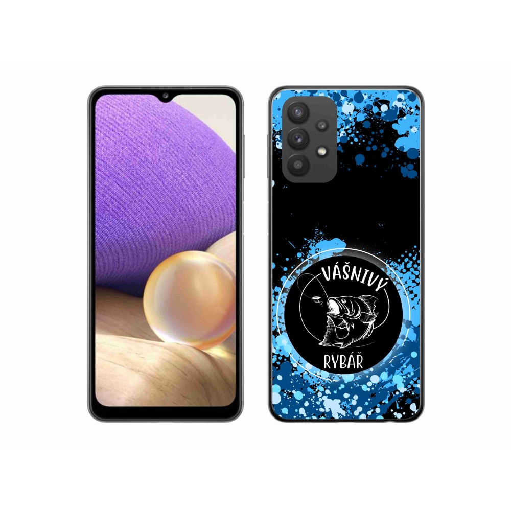 Gél borító mmCase Samsung Galaxy A32 5G - szenvedélyes halász fekete háttérrel