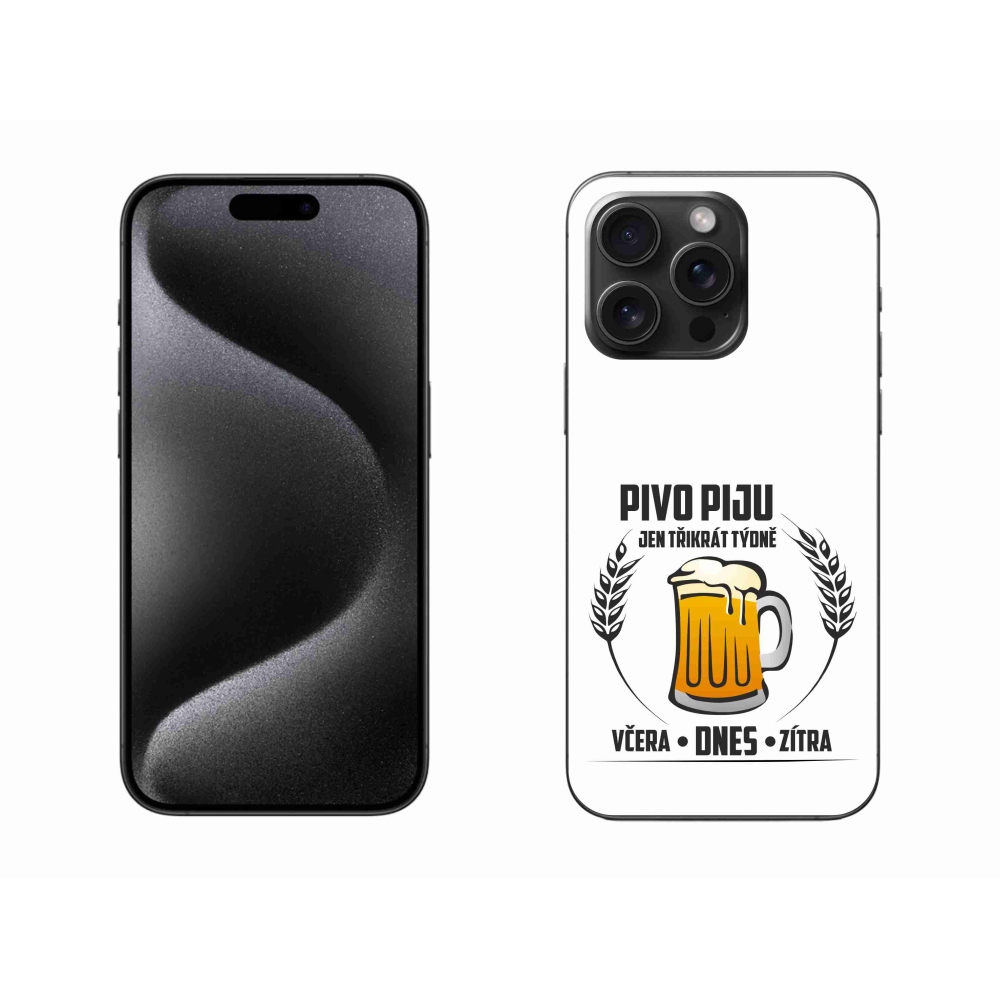 Gél borítás mmCase iPhone 15 Pro Max készülékhez - sör motívum fehér háttér