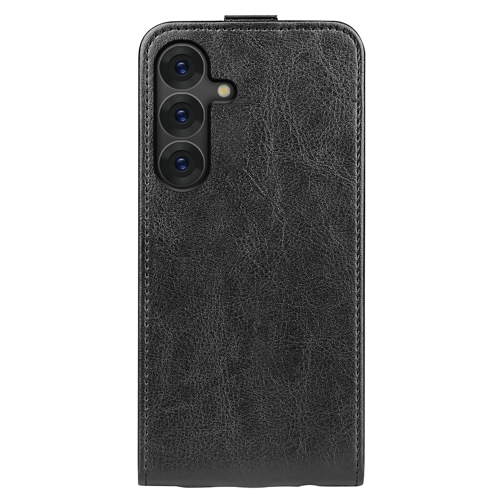 Függőleges könyvtáska Samsung Galaxy S25 készülékhez - fekete