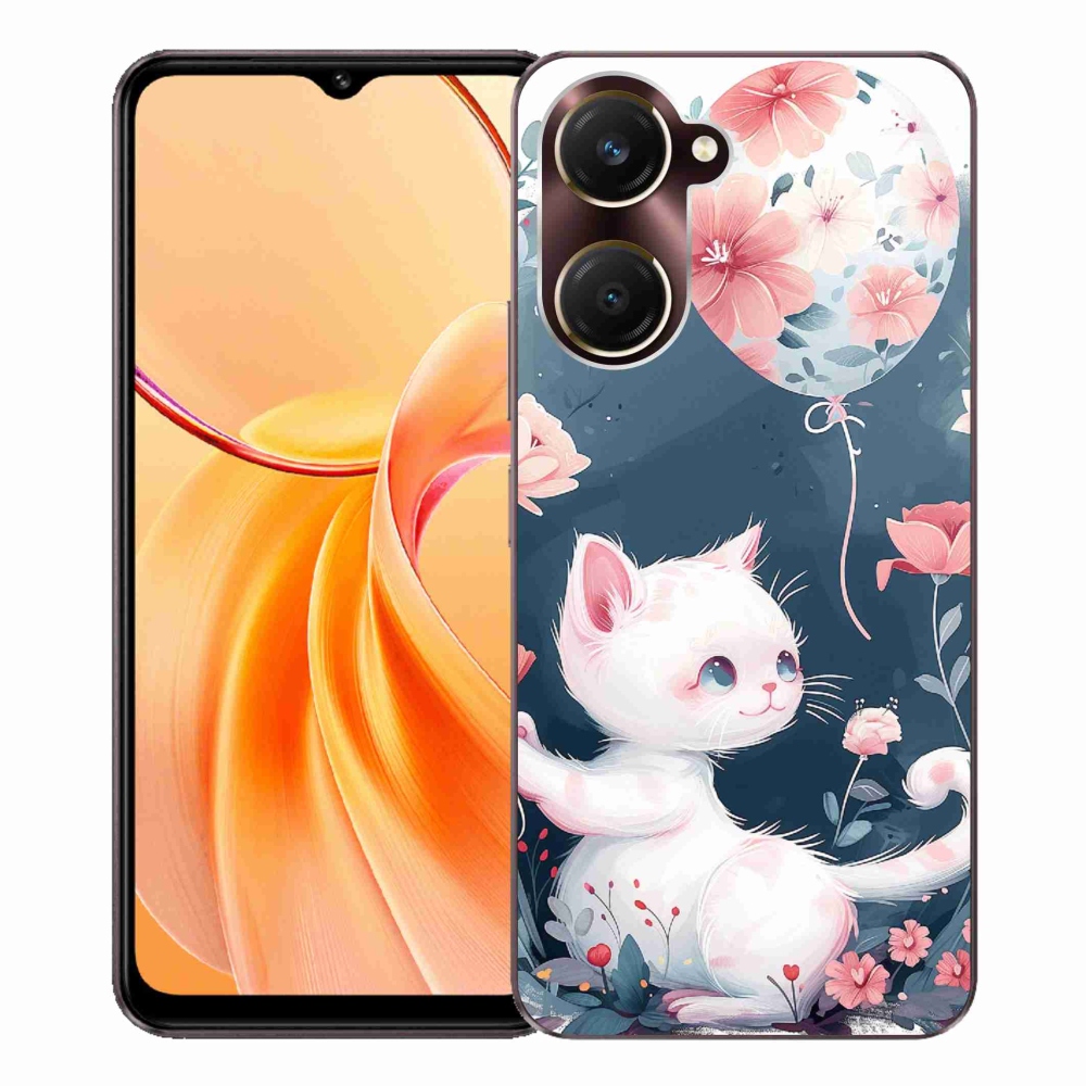 Gél borítás mmCase a Vivo Y28s 5G-hez - cica lufival