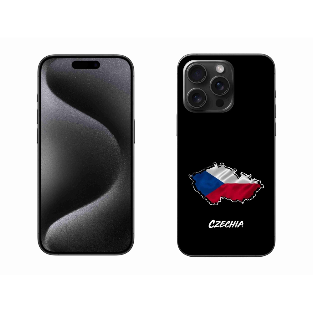 Zselés borítás mmCase iPhone 15 Pro Max készülékhez - Csehország fekete háttér
