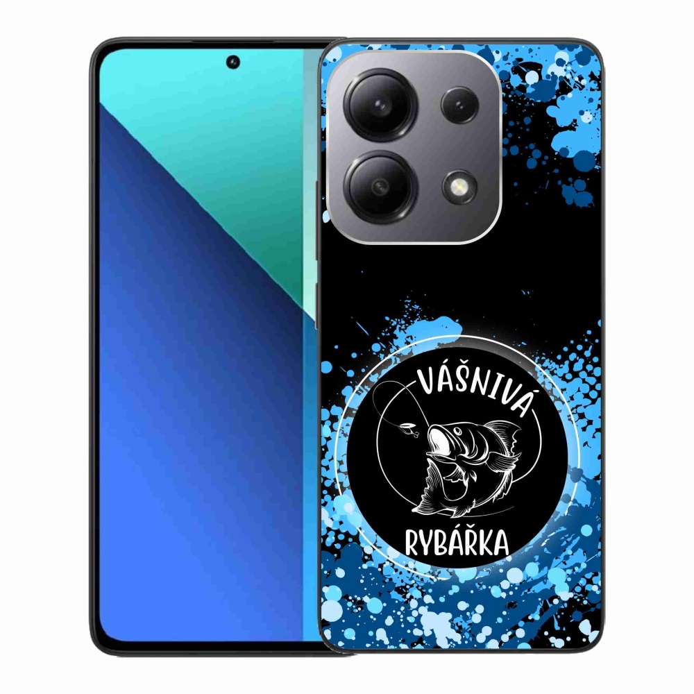 Gél borító mmCase a Xiaomi Redmi Note 13-hoz - szenvedélyes halász fekete háttérrel