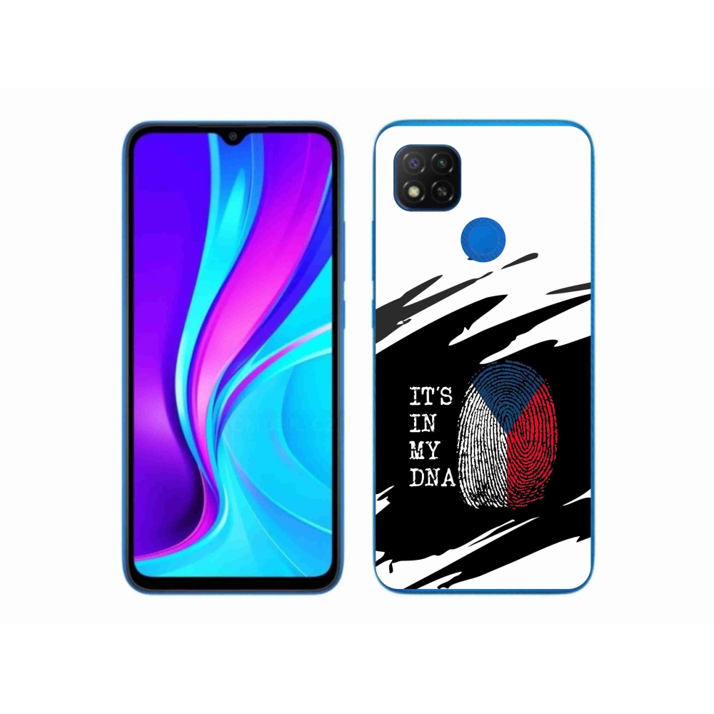 Gél borító mmCase a Xiaomi Redmi 9C - zászló ujjlenyomat fekete és fehér háttérrel
