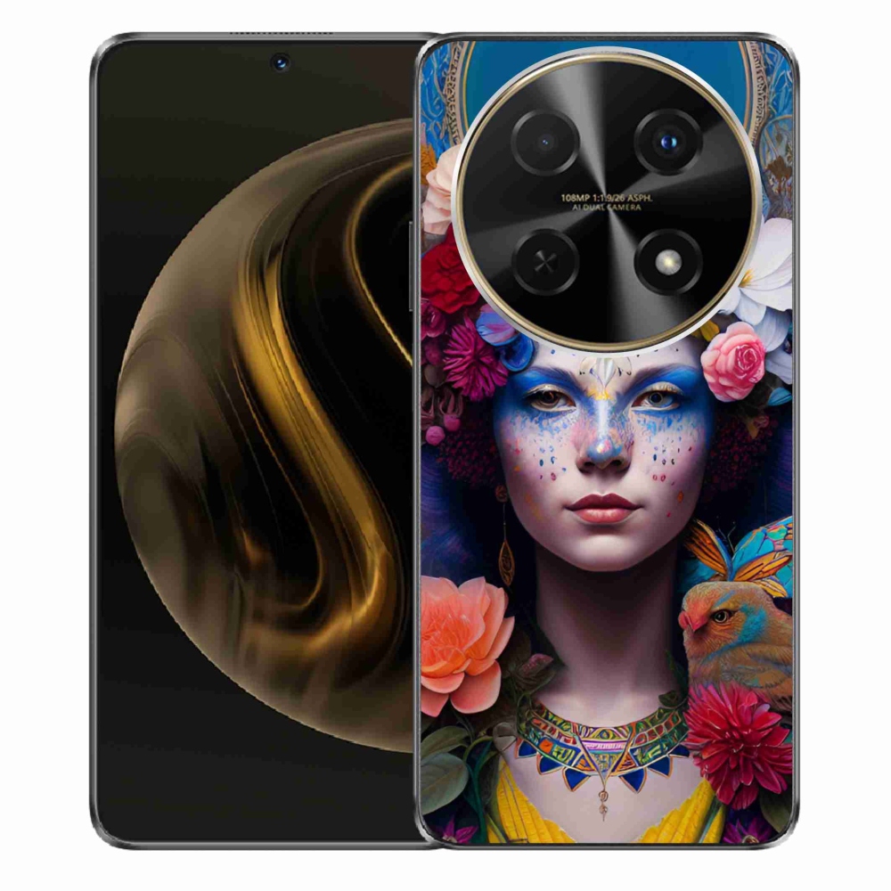 Gél borító mmCase a Huawei Nova 12i készülékhez - nő virágokkal