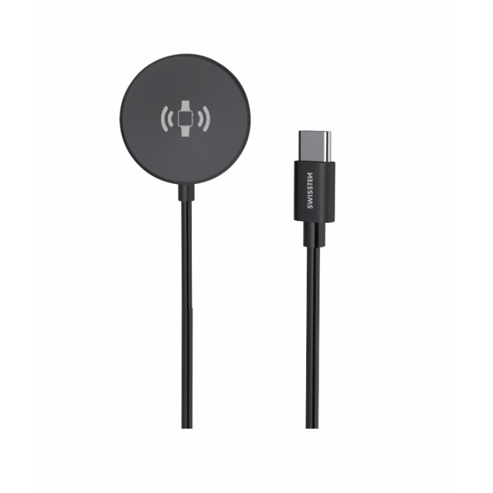 Swissten mágneses kábel Samsung Galaxy Watch-hoz, USB-C 1,2 m - fekete