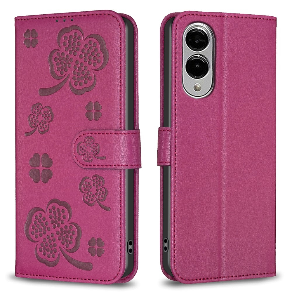 Clover könyv tok Samsung Galaxy S25 Edge készülékhez - rózsaszínű
