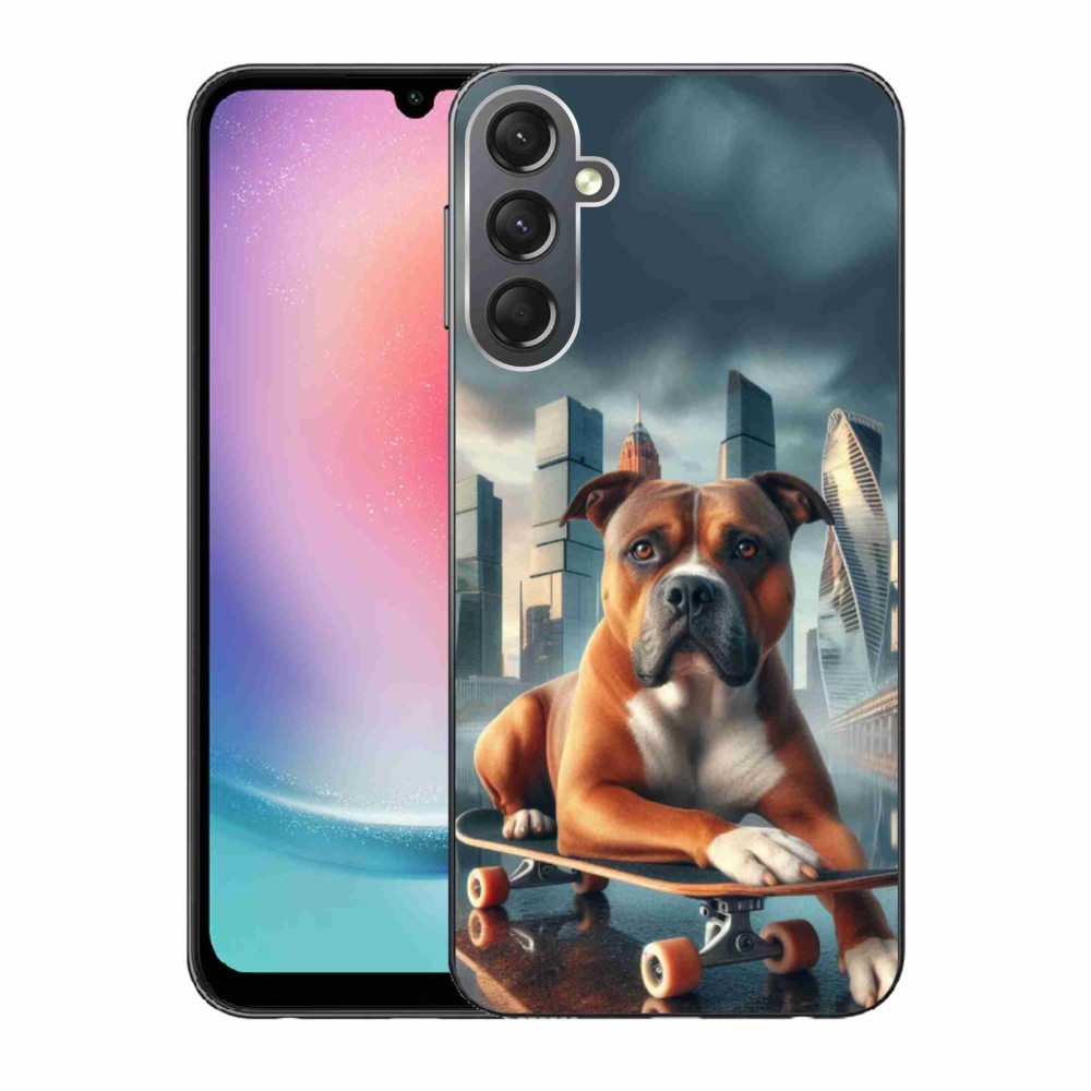 Gél borítás mmCase Samsung Galaxy A24 készülékhez - kutya gördeszkán