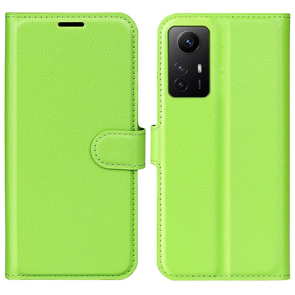 Litchi könyv tok Xiaomi Redmi Note 12S-hez - zöld
