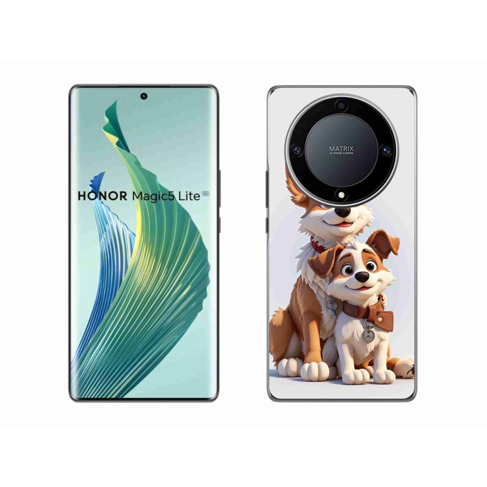 Gél borítás mmCase a Honor Magic 5 Lite 5G számára - kutyák rajzolása