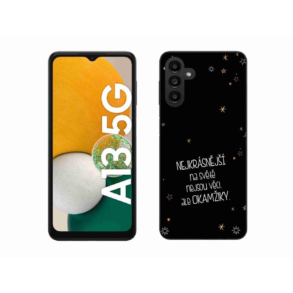 Gél borítás mmCase Samsung Galaxy A13 5G - idézet 4 fekete háttérrel