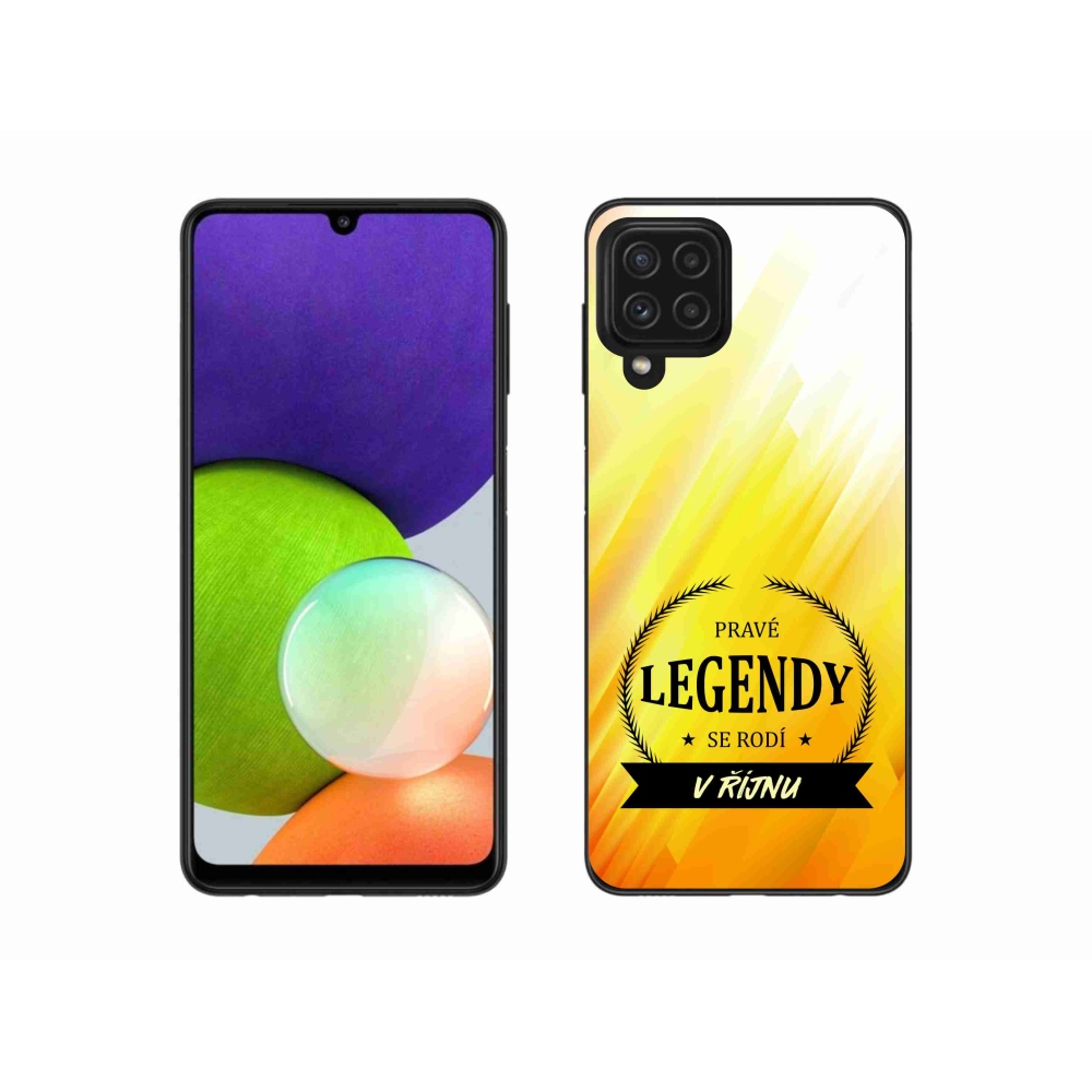 Gél borítás mmCase Samsung Galaxy A22 4G - Októberi legendák sárga háttérrel