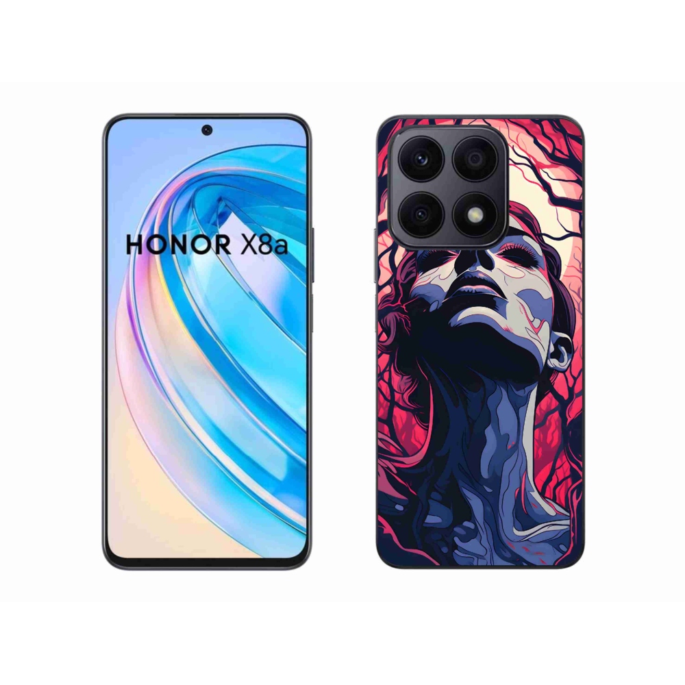 Zselés borítás mmCase a Honor X8a számára - absztrakt arc