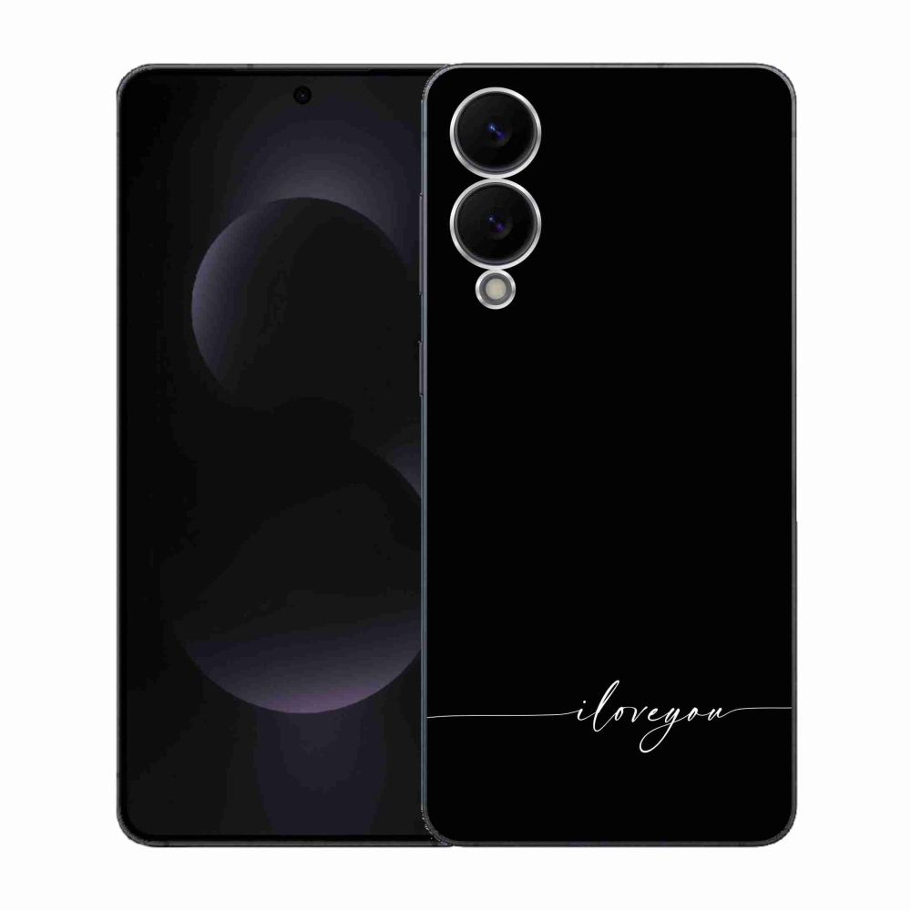 Gél borítás mmCase Samsung Galaxy S25 Edge készülékhez - Szeretlek fekete háttérrel