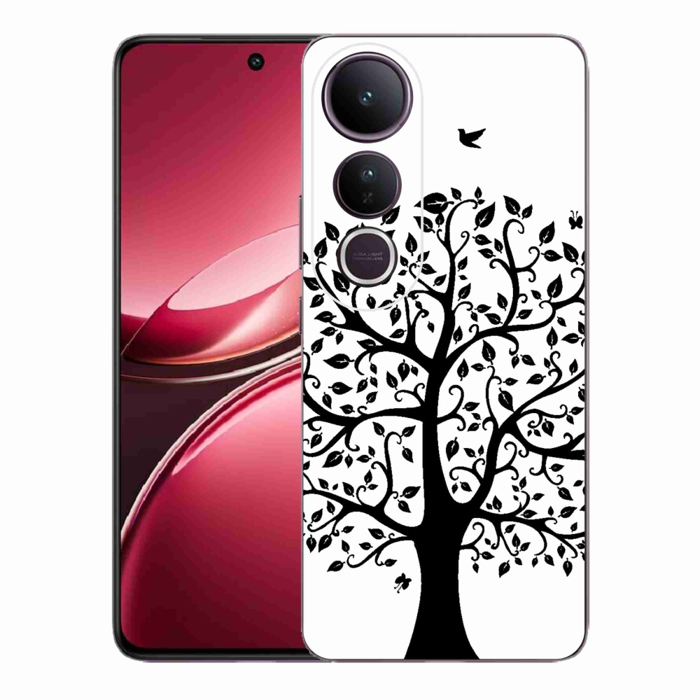 Gél borítás mmCase a Vivo V50 Lite 4G/5G-n - fekete és fehér fa