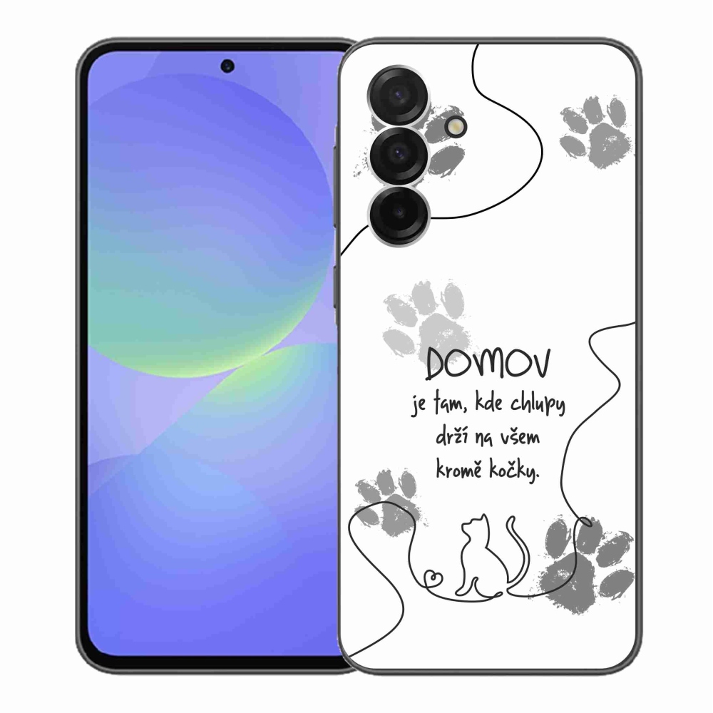 Gél borítás mmCase Samsung Galaxy A36 5G - macska motívum fehér háttérrel