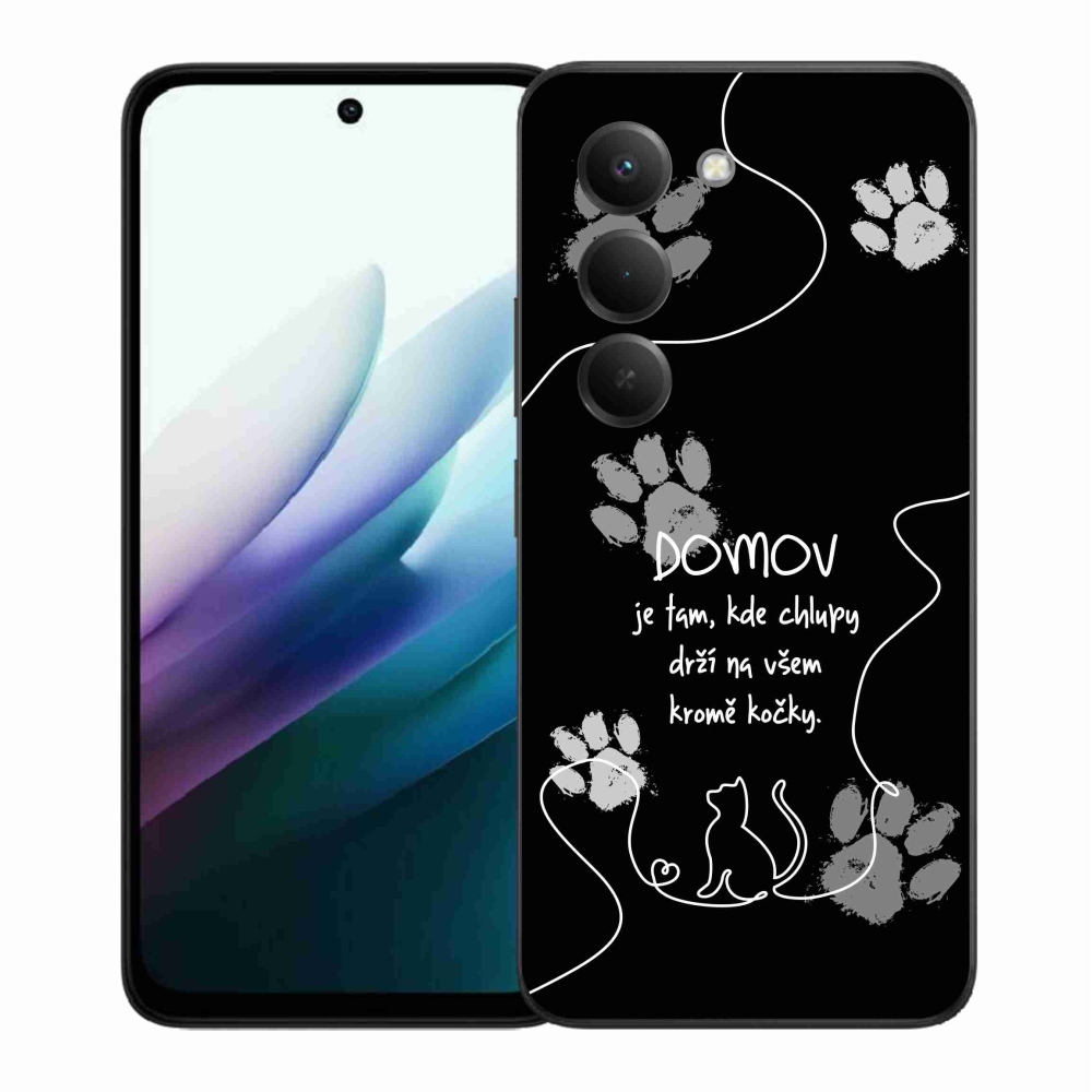 Gél borítás mmCase a Xiaomi Redmi 15 4G/5G (171mm) - macska motívum fekete háttérrel