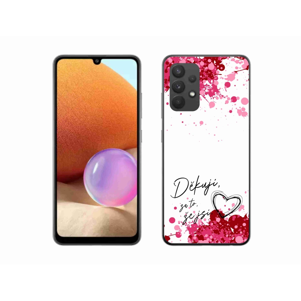 Gél borító mmCase Samsung Galaxy A32 4G - text in love 2 fehér háttérrel