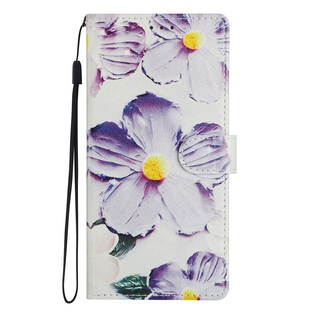 Biztonságos könyv tok a Xiaomi 15T Pro számára - lila virágok