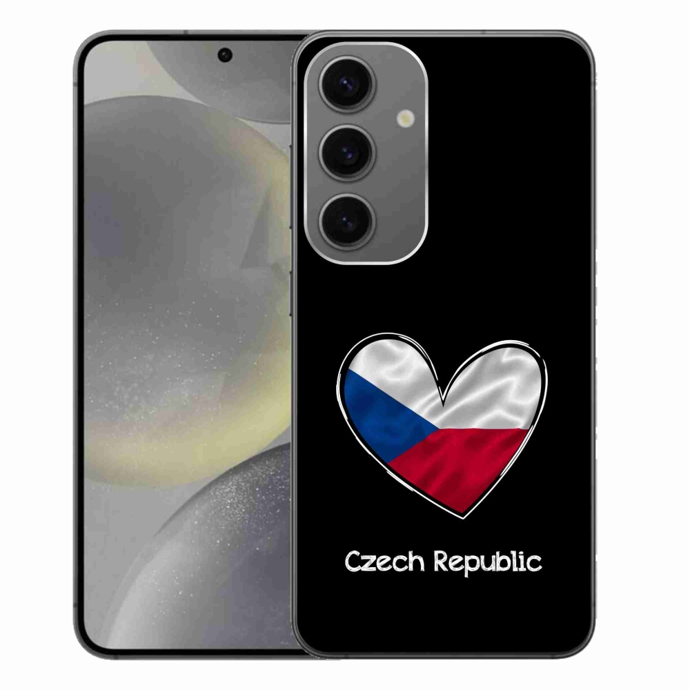Gél védőhuzat mmCase Samsung Galaxy S24+ - zászlós szív fekete háttérrel