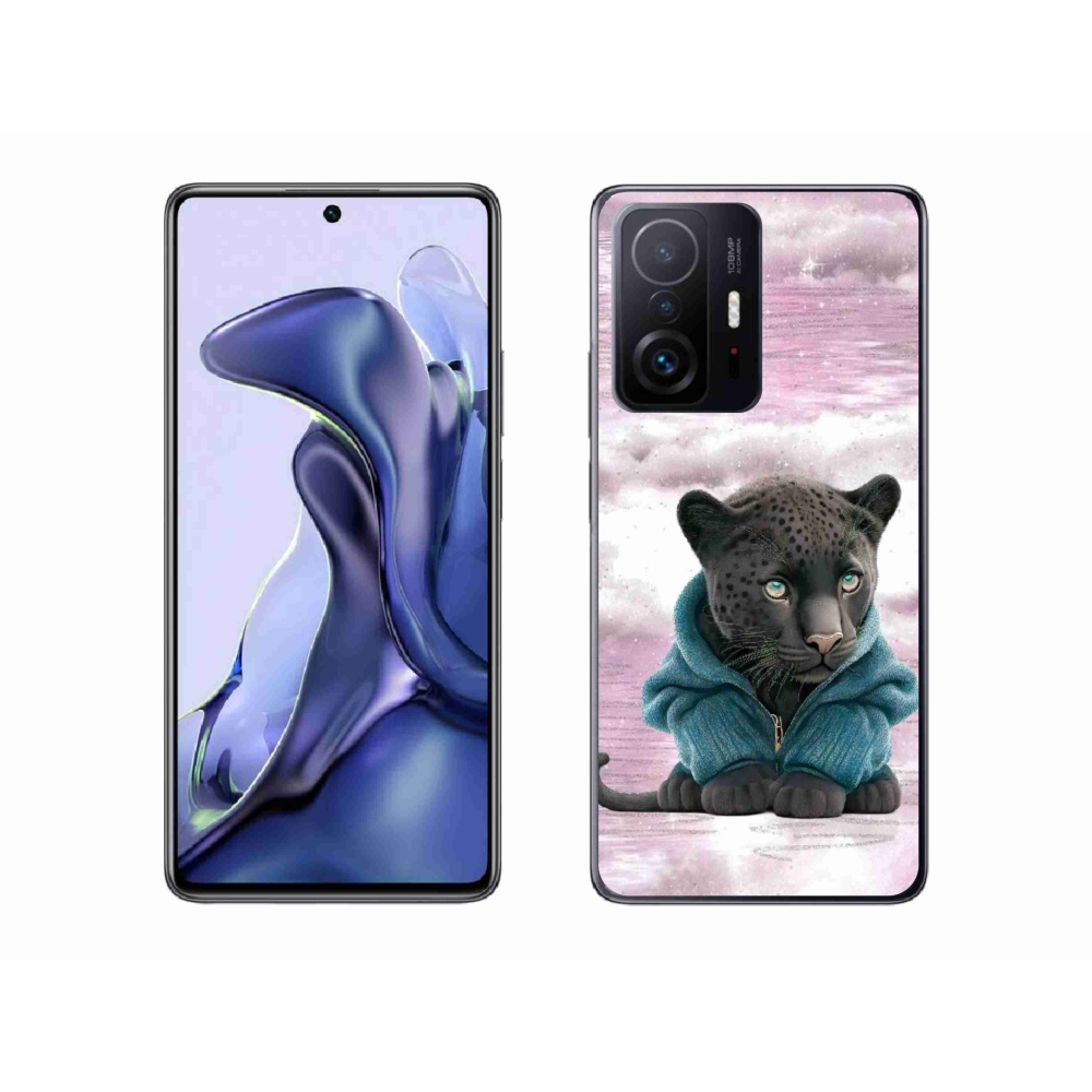 Gél borítás mmCase a Xiaomi 11T Pro számára - fekete párduc pulóverben