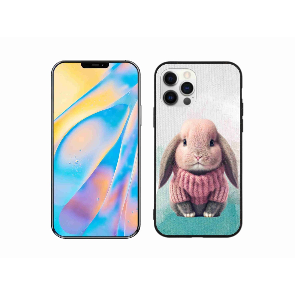Gél borítás mmCase iPhone 12 készülékhez - nyúl pulóverben