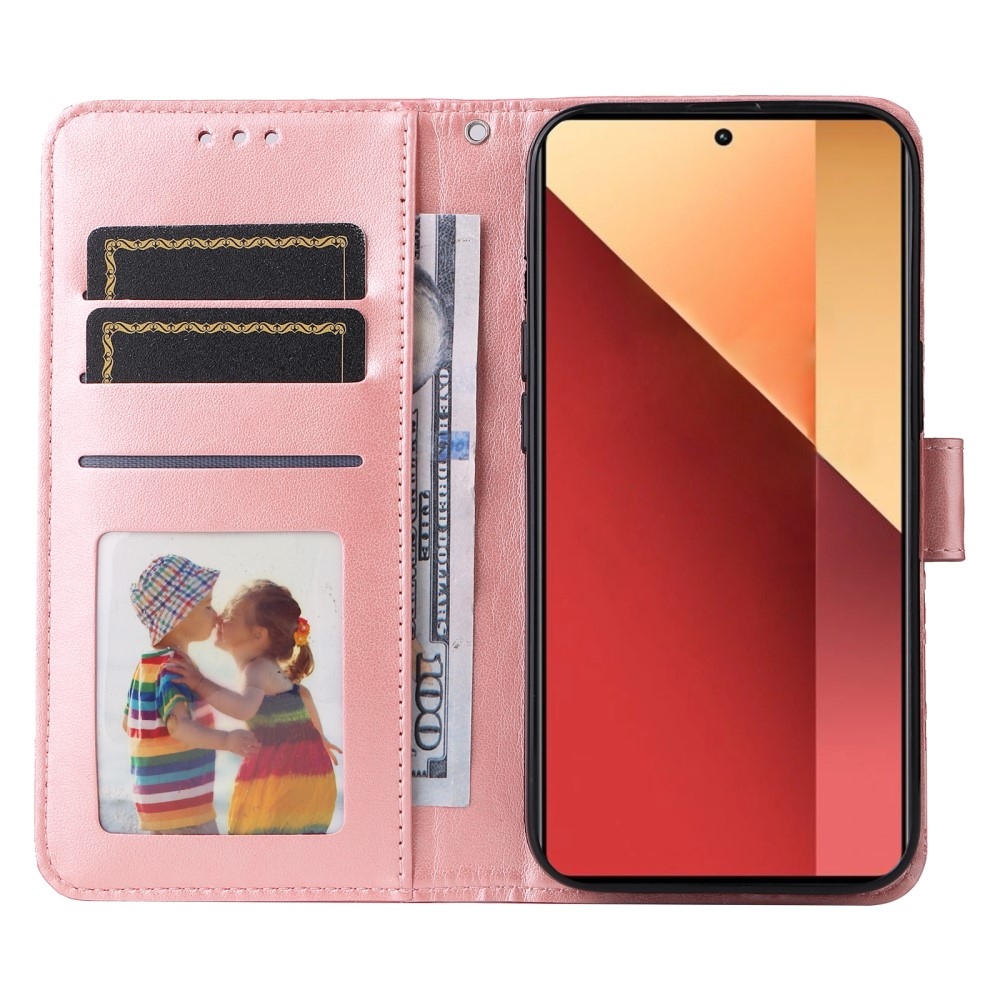 Napraforgó könyv tok Xiaomi Redmi Note 14S/Note 13 Pro 4G/Poco M6 Pro - rózsaszínű