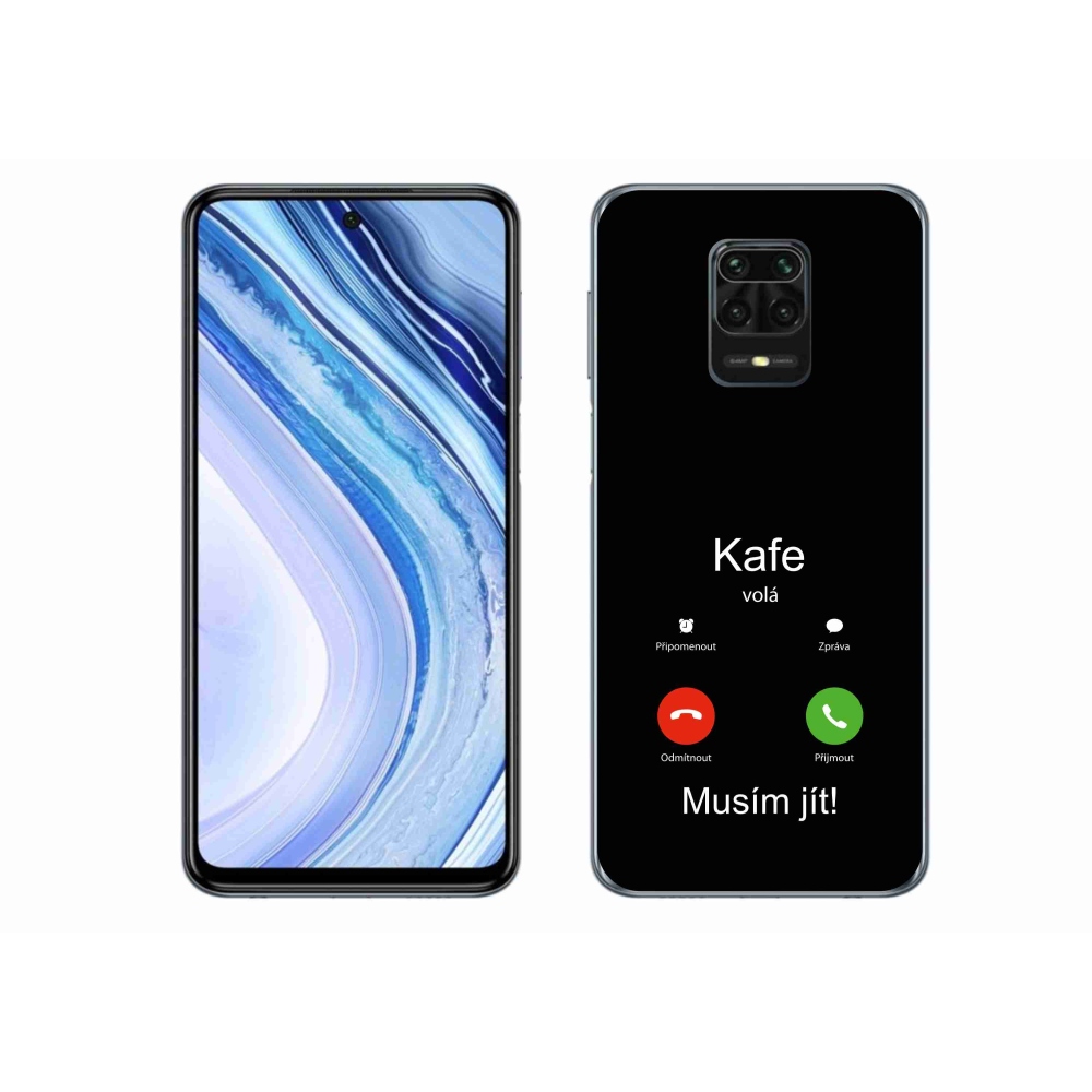 Gél borítás mmCase a Xiaomi Redmi Note 9 Pro készülékhez - kávé hívó fekete háttérrel