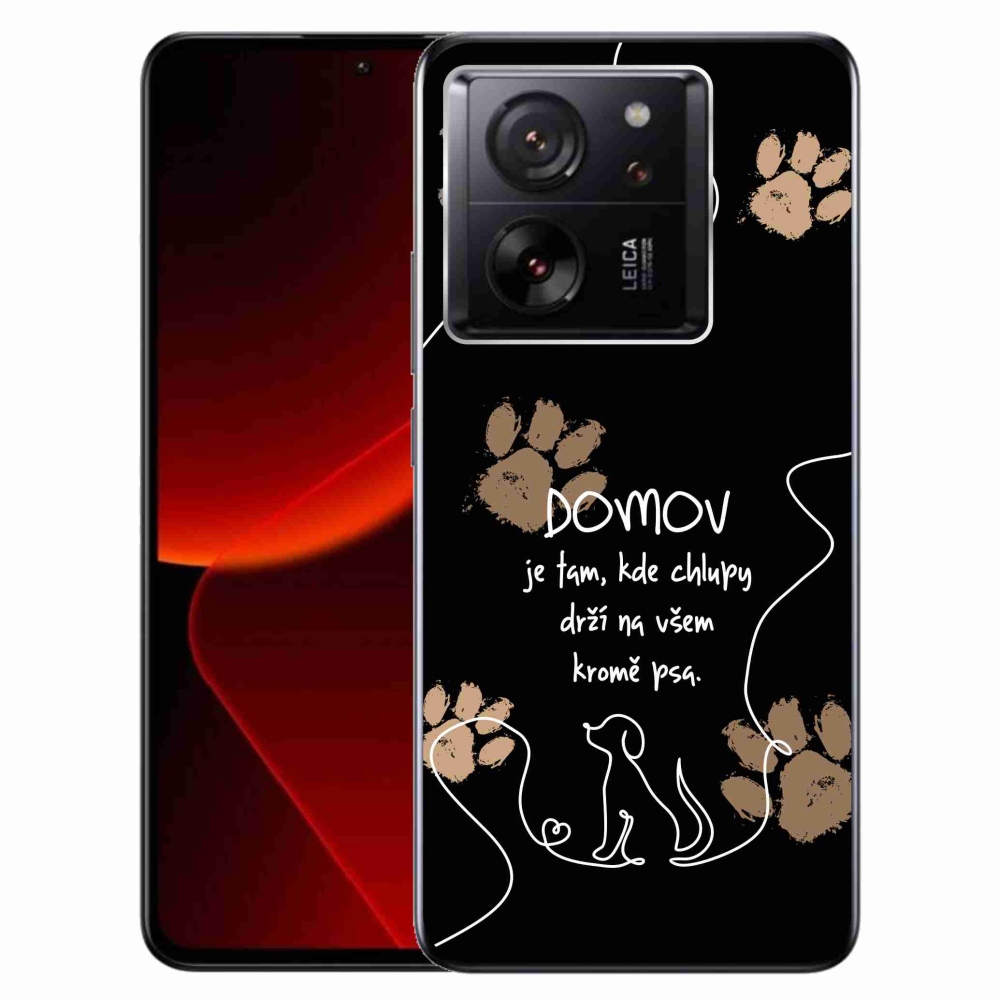 Gél borítás mmCase a Xiaomi 13T/13T Pro készülékhez - kutya motívum fekete háttérrel