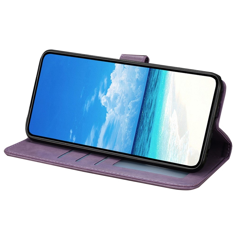 Virágos pillangó könyv tok Xiaomi Redmi A5 (171.7x77.8x8.3mm) számára - lila