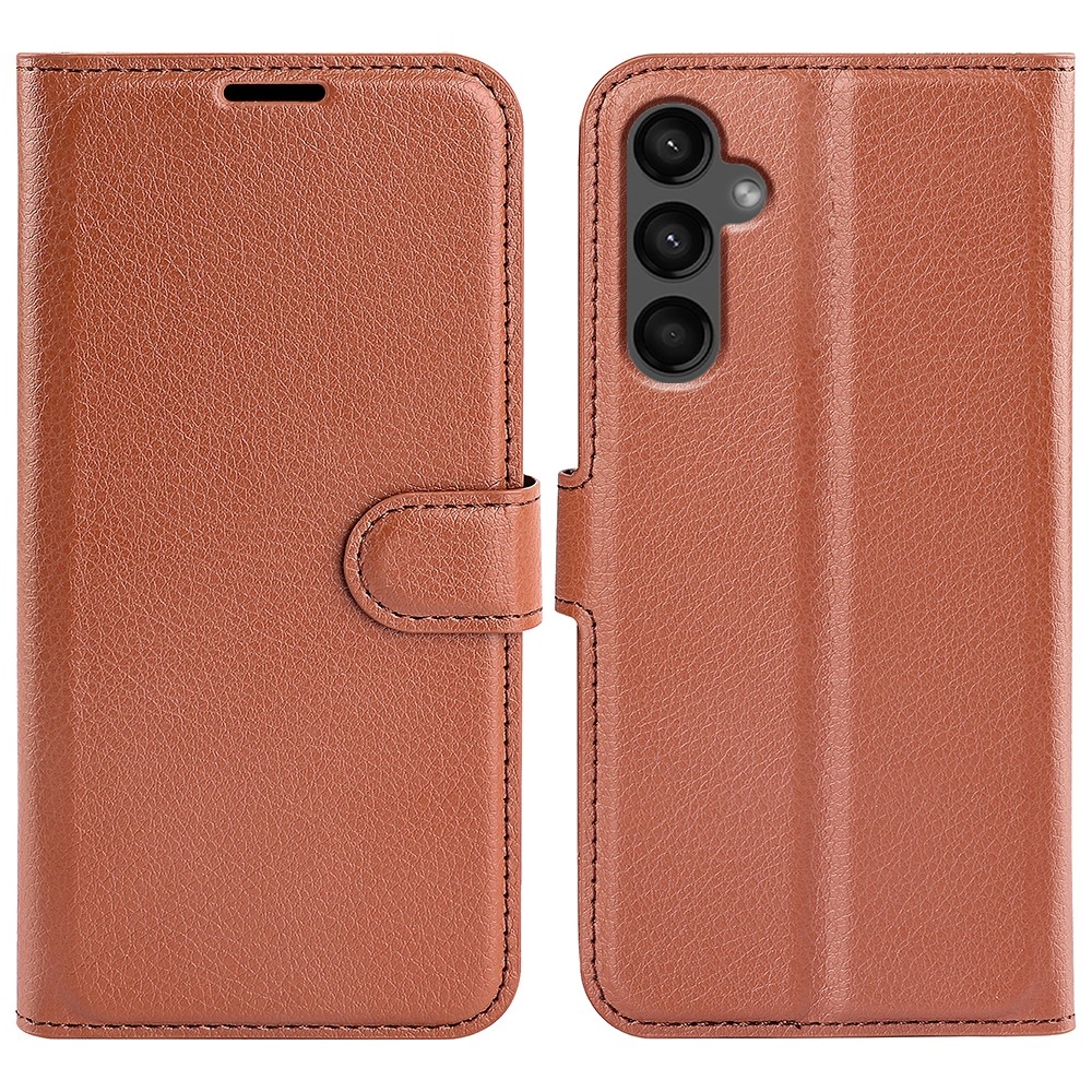 Litchi könyv tok Samsung Galaxy A15 4G/5G készülékhez - barna